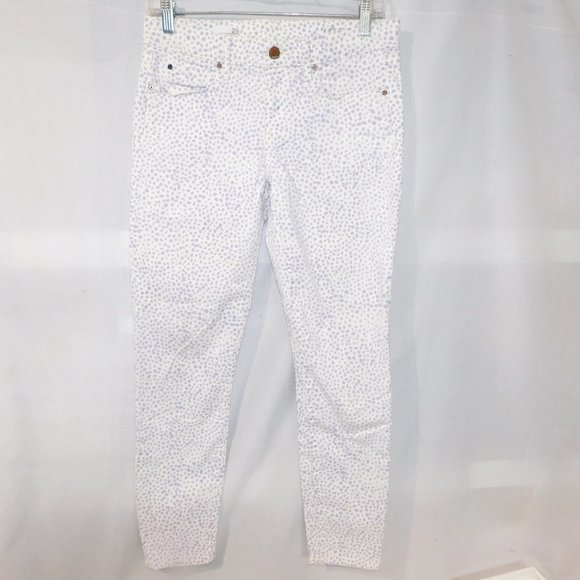 GAP 1969 Legging Jean Womens 27 White Purple Polkadot - Picture 1 of 12